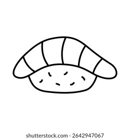 Salmon Sushi Line Editable Stroke Icon. Fast-food And Drinks Themes Vector Illustration
