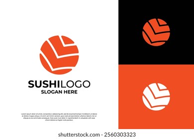 Salmon Sushi Logo Design For Restaurant