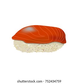 Salmon sushi nigiri isolated on white background