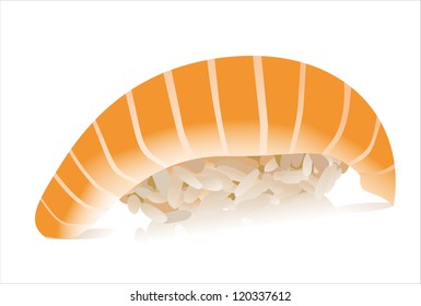 Salmon sushi on a White background