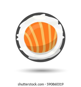 Salmon Sushi Roll Vector cartoon for design, icon background.