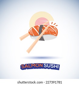 salmon sushi - vector illustration