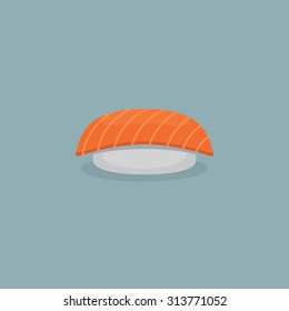 Salmon sushi vector illustration.