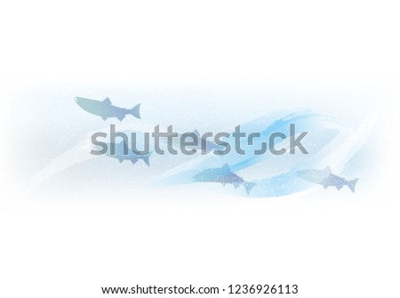Salmon swimming in torrent