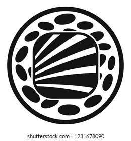Salmon top sushi icon. Simple illustration of salmon top sushi vector icon for web design isolated on white background
