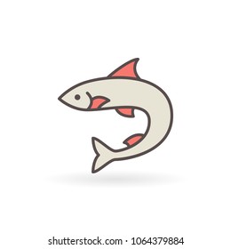 Salmon or trout fish colorful vector icon or design element