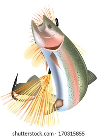 Salmon trout with reel