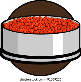 caviar de huevo de salmón o trucha