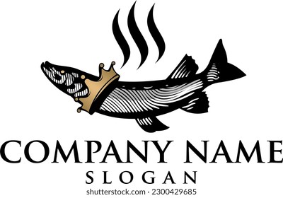 SALMON TROUT SMOKE FISH FOR FISHING AND FOOD LOGO COMPANY