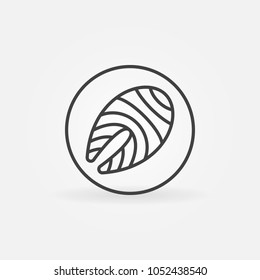 Salmon or trout steak in circle icon or logo element in thin line style