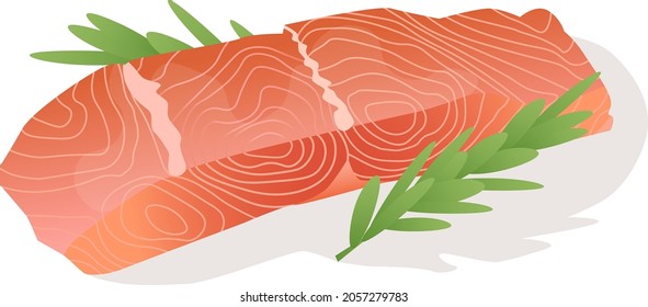 salmon, trout, steak, slice of fresh raw fish