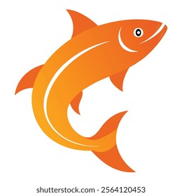salmon vector art illustration on white background