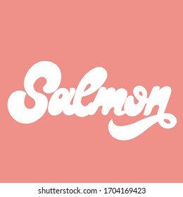 Lachs. Vektorillustration handgezeichnet, einzeln. Vorlage für Karte, Poster, Banner, Druck für T-Shirt, Pin, Badge, Patch.
