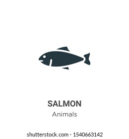 Salmon vector icon on white background. Flat vector salmon icon symbol sign from modern animals collection for mobile concept and web apps design.