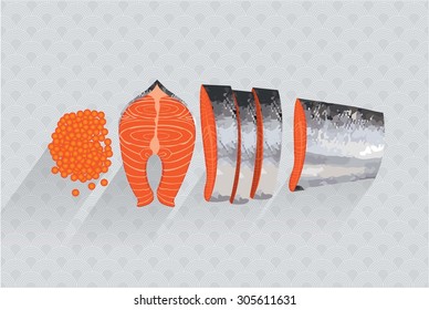Salmon Vector illustration cut