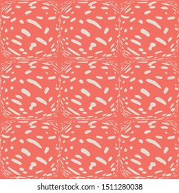 Salmon and White tie dye seamless pattern.  Shibori seamless print. Watercolor hand drawn batik.  Handmade watercolour shirt tie dye pattern. Japan traditional tile. Terracotta and White shibori.