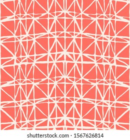 Salmon and White tie dye seamless pattern.  Shibori seamless print. Watercolor hand drawn batik.  Handmade watercolour shirt tie dye pattern. Japan traditional tile. Rose and White shibori.