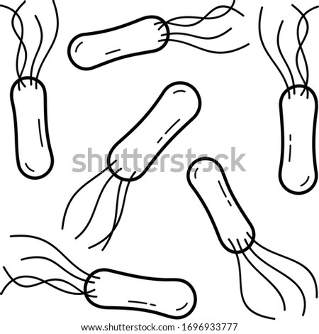 Salmonella bacteria. Vector outline icon.
