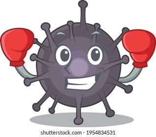 Salmonella Caricature character design as a champion of boxing competition. Vector illustration