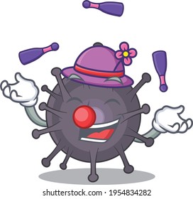 A salmonella cartoon design style love playing juggling. Vector illustration