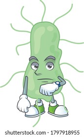 Salmonella showing waiting gesture cartoon design concept. Vector illustration