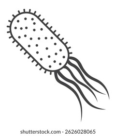 Salmonella typhi Bakterien Symbol auf weißem Hintergrund