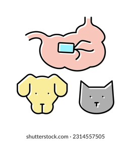 salmonellosis dog and cat color icon vector. salmonellosis dog and cat sign. isolated symbol illustration