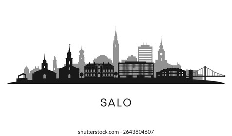 Salo city skyline silhouette with Finland architecture.