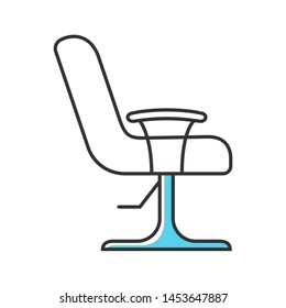 Salon Armchair Color Icon. Comfortable Lounge Chair. Hairdressing Equipment. Beauty Parlour Furniture. Barbershop Easy Chair. Isolated Vector Illustration