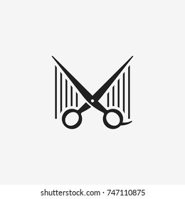 Salon Barber Scissor Shears Hairdressing Cutting Logo Design Vector