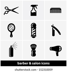 Salon & Barber Shop Icon Set