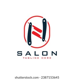 Salon barber shop logo design creative concept mark