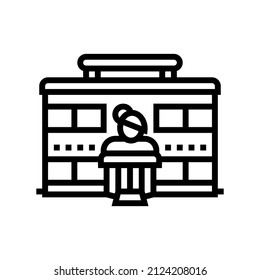 salon building line icon vector. salon building sign. isolated contour symbol black illustration
