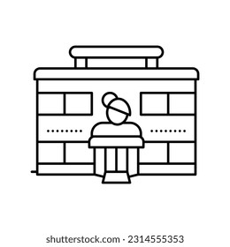 salon building line icon vector. salon building sign. isolated contour symbol black illustration