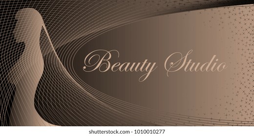 salon card in dark colors
