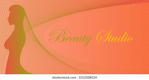 salon card in red tones