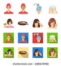 Salon, care, hygiene and other web icon in cartoon,flat style. Hands, hairdresser, beauty, icons in set collection.