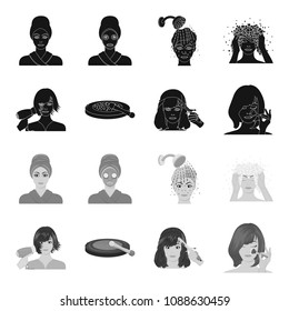 Salon, care, hygiene and other web icon in black,monochrome style. Hands, hairdresser, beauty, icons in set collection.