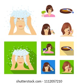 Salon, care, hygiene and other web icon in cartoon,flat style. Hands, hairdresser, beauty, icons in set collection.