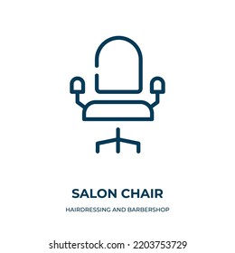 Salon Chair Icon. Linear Vector Illustration From Hairdressing And Barbershop Collection. Outline Salon Chair Icon Vector. Thin Line Symbol For Use On Web And Mobile Apps, Logo, Print Media.