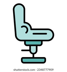Salon chair icon outline vector. Hair barber. Man fashion color flat