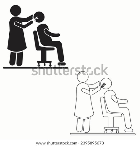 Salon Chair Man Sitting vector illustration icon eps