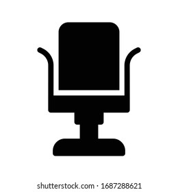 Salon Chair Vector Glyph Flat Icon 