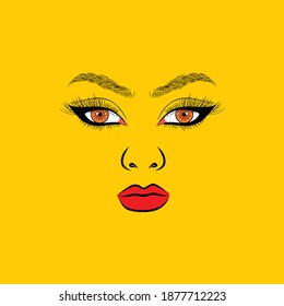 salon or fashion logo beauty girl red lips logo design vector illustration