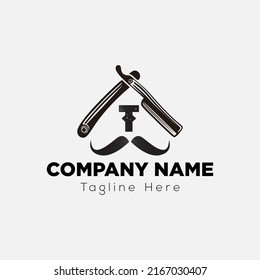 Salon and Hair Cutting Logo on Letter T Sign. Barber Shop Icon with Logotype Concept