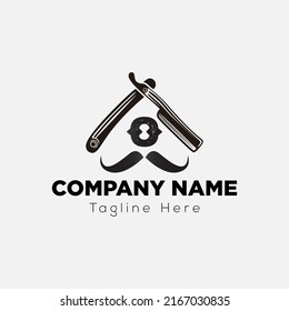 Salon and Hair Cutting Logo on Letter O Sign. Barber Shop Icon with Logotype Concept