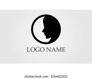 Salon hair woman and face logo and symbols 