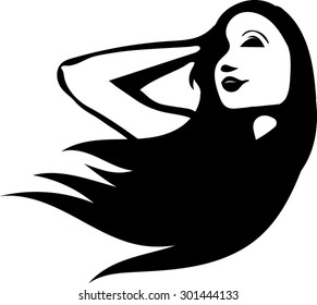 Salon Icon Woman Silhouette Portrait Vector Stock Vector (Royalty Free ...