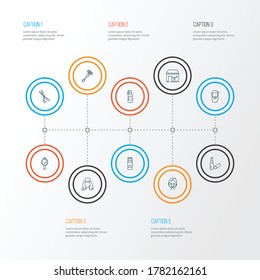 Salon icons line style set with shaving cream, barbershop, face mask and other peeper elements. Isolated vector illustration salon icons.