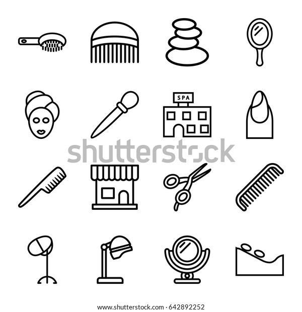 Salon Icons Set Set 16 Salon Stock Vector (Royalty Free) 642892252 ...